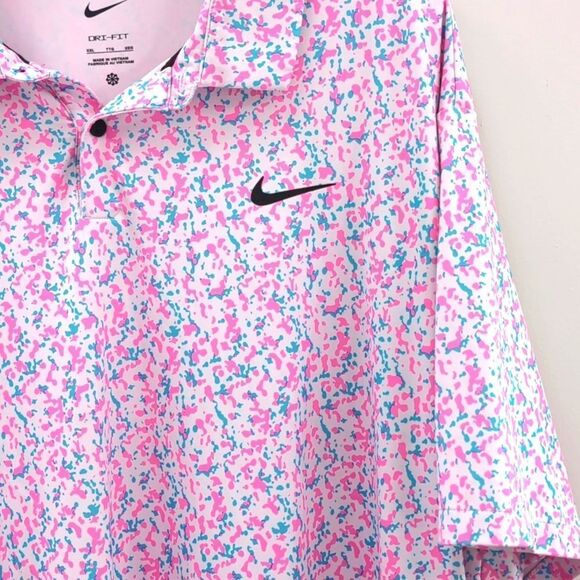 Nike Dri-fit Tour Golf Polo Pink Camo Print Sz XXL - Picture 5 of 8